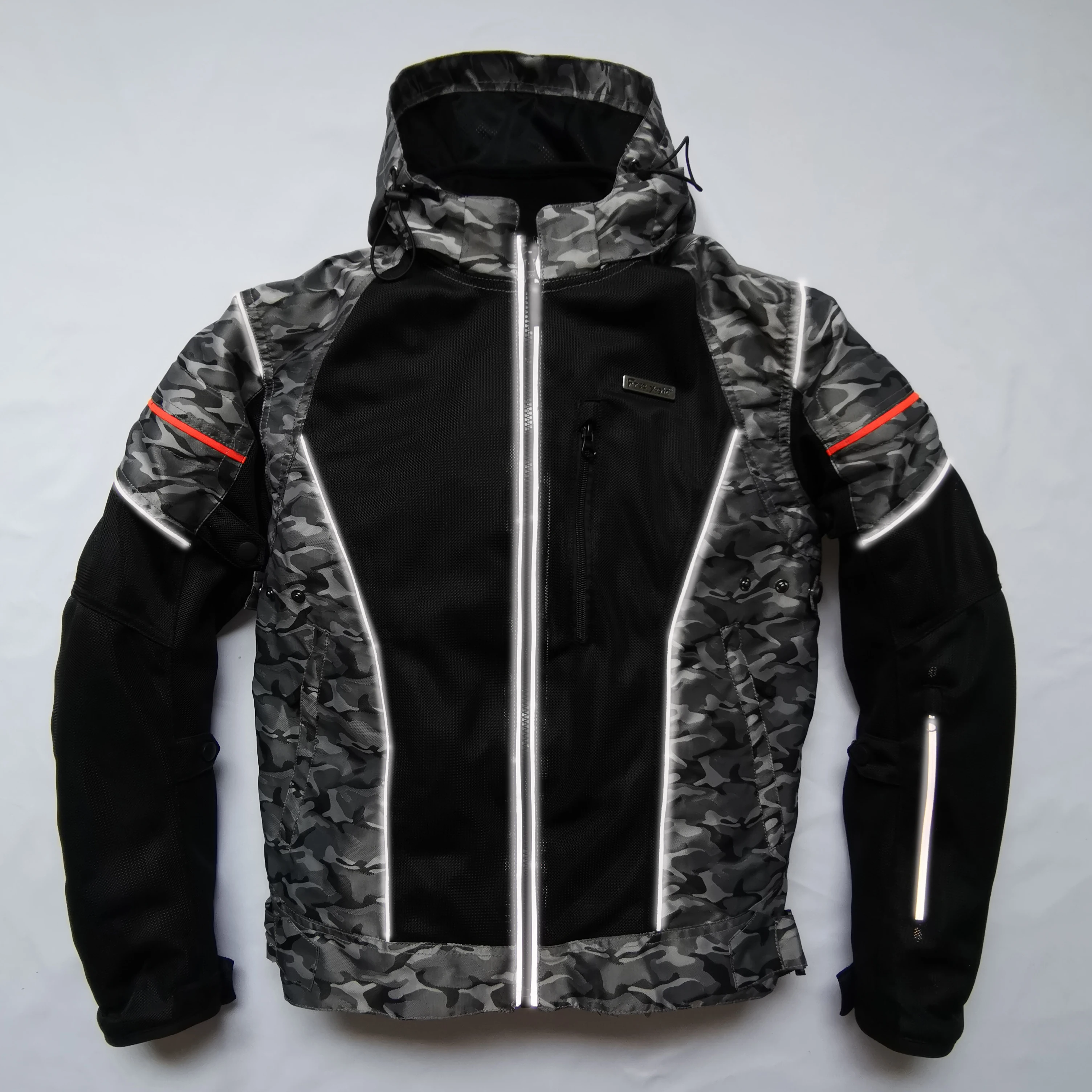 Motorcycle riding clothes men's summer thin mesh breathable windproof waterproof fall-proof motorcycle jacket camouflage fans