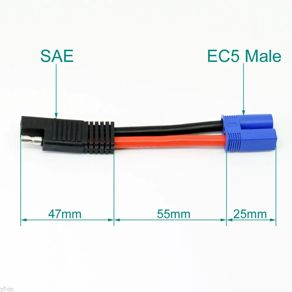 

10pcs 5cm 10AWG EC5 Female Jack to SAE Power Automotive Connector Adapter Cable