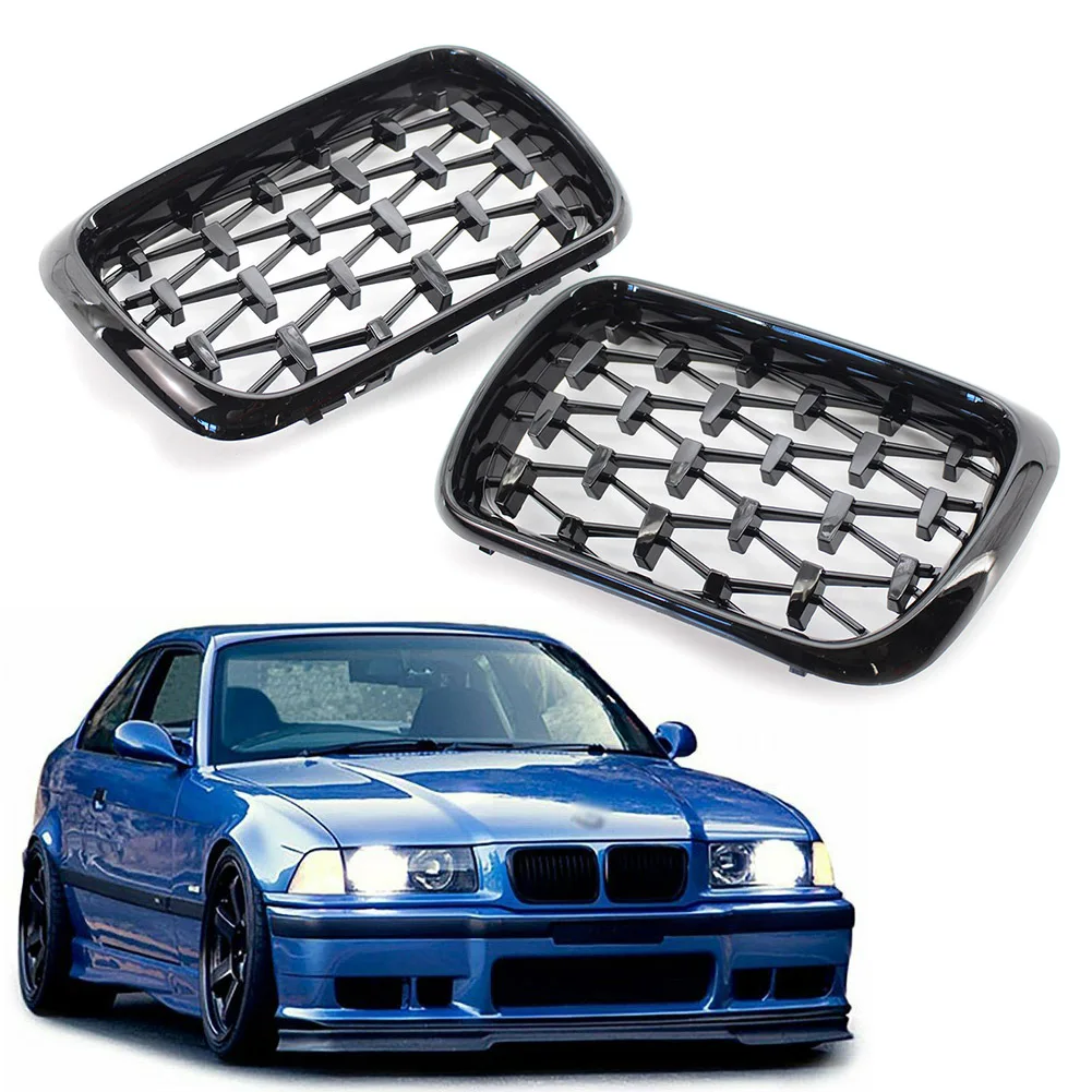 

Grille For BMW E36 3 Series 1997 1998 1999 Black Diamond Meteor Style Car Styling Front Hood Kidney Grill 51138195151