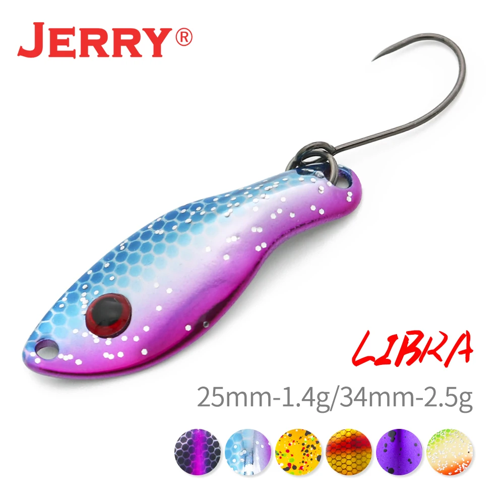 Jerry Libra Ultralight Fishing Lure 1.4g 2.5g Brass Spoon Micro UV Coating Matt Colors Freshwater Bait Area Trout Fishing Tackle