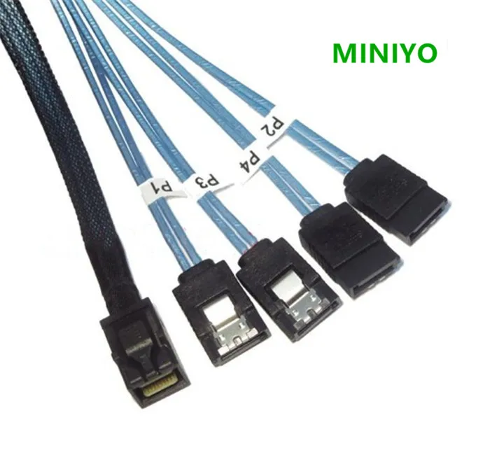 

Internal 12G HD Mini SAS SFF-8643 to 4 x SATA Cable Hard Drive Cable HD Mini SAS Host/Controller for LSI/Adaptec SAS card