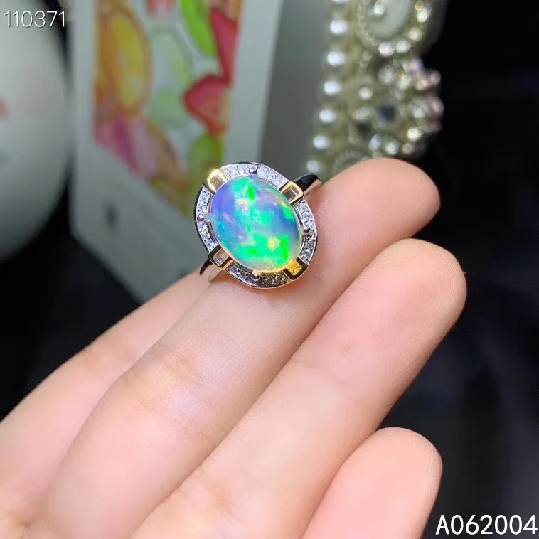 KJJEAXCMY Boutique fine jewelry 925 sterling silver inlaid natural Gem opal new Woman Girl Female ring popular Support Detection