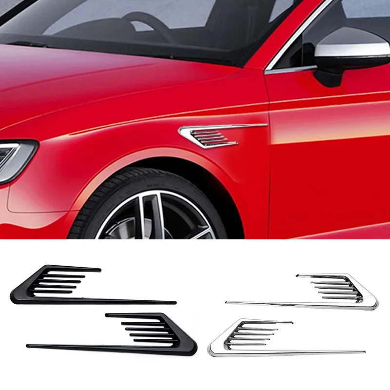 

1 Pair Side Mesh Cover Simulation Shark Gills Decoration Stickers For Land Rover Lexus Honda Toyota Peugeot KIA Car Accessories