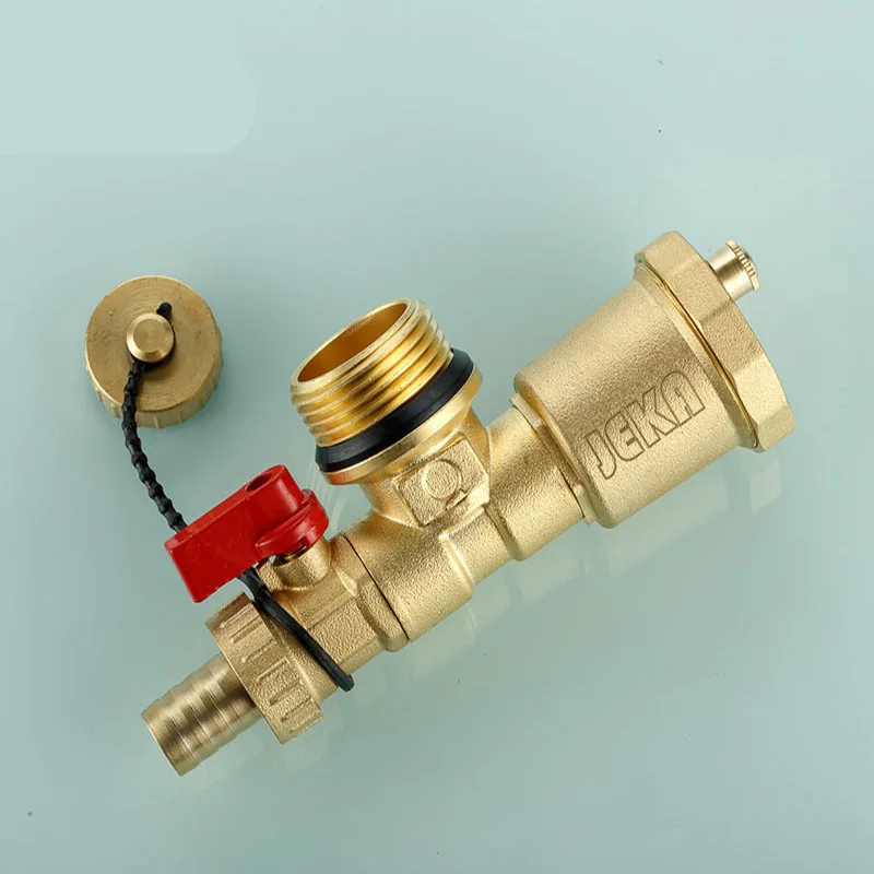 Floor heating accessories water divider three tail pieces brass automatic exhaust valve end tail piece