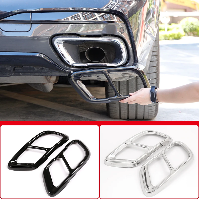 Stainless Steel For BMW X5 G05 X6 G06 X7 G07 2019-2021Car Tail Muffler Exhaust Pipe Output Cover Accessory(for M Sports Version)