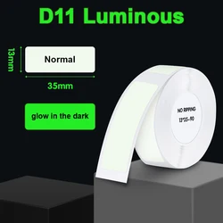 Niimbot D11 Luminous Label Waterproof D11 White Printing Label Transparent D110 Label Sticker for Niimbot D11 D110 Label Maker