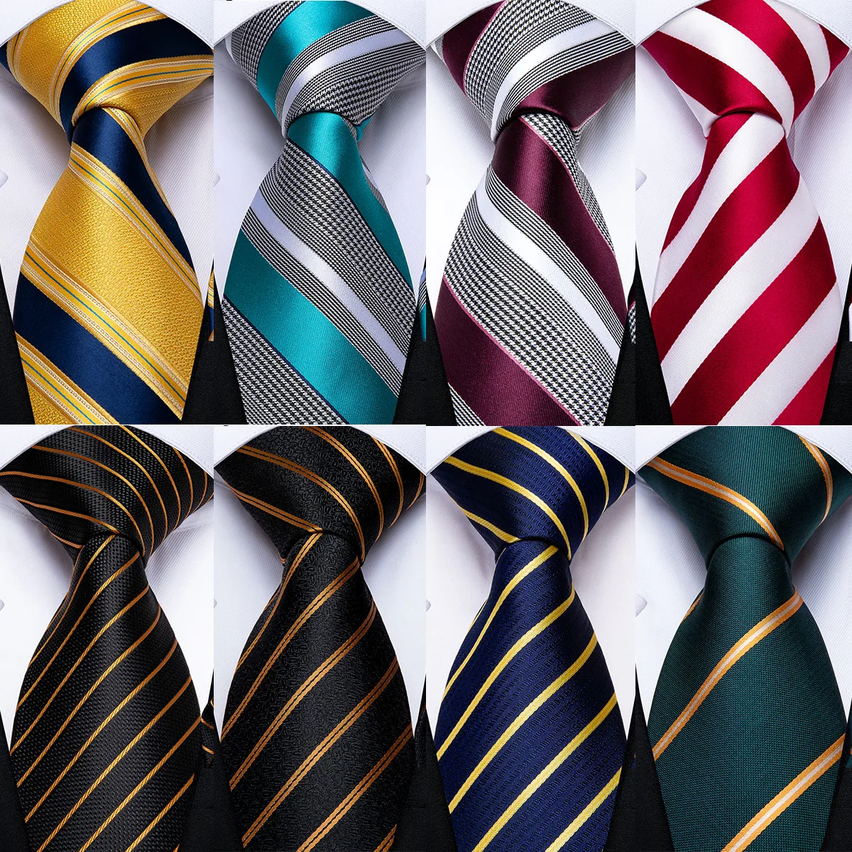 Silk Tie Striped - Dibangu Designer Mens Wedding Tie Goud