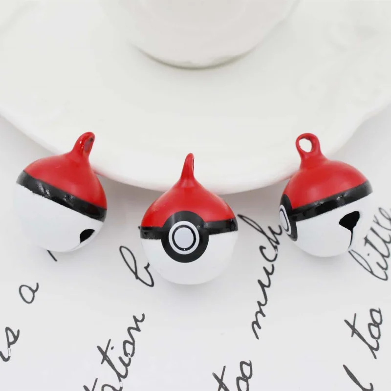 Cute Pocket Monster Metal Pendant Bells Cat and Dog Collar Pet Necklace Pendant Key Chain Mobile Pendant Accessories 4Pcs per Se