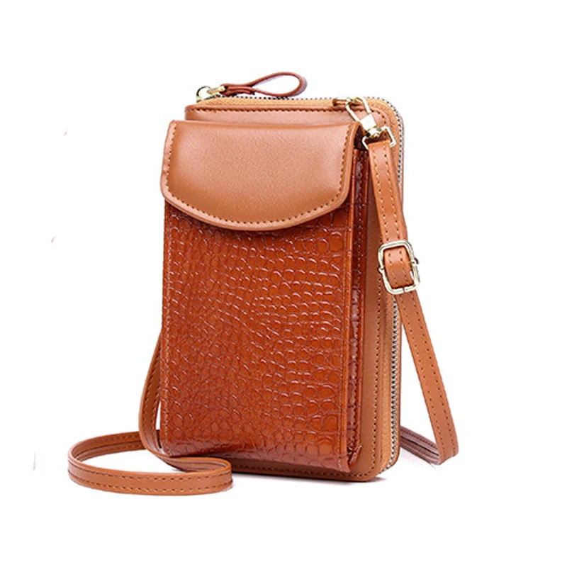 YUECIMIE Small Crossbody Bag For Women Pu Leather Female Shoulder Purses Lady Clutches Wallet Handbag Messenger Phone Bag Brown