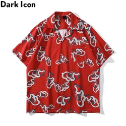 Dark Icon Snake Men's Shirt Short Sleeve Summer Vintage Polo Shirt Holiday Beach Shirts Man