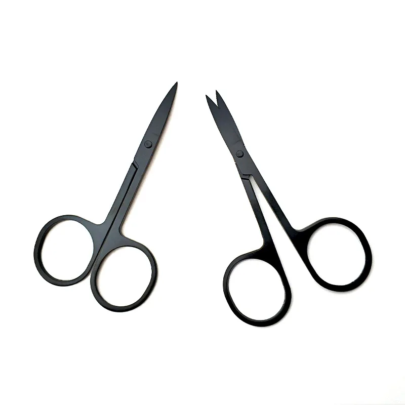 Stainless Steel Professional Nail Scissor Manicure For Nails Eyebrow Nose Eyelash Cuticle Scissors Curved Pedicure Makeup Tools