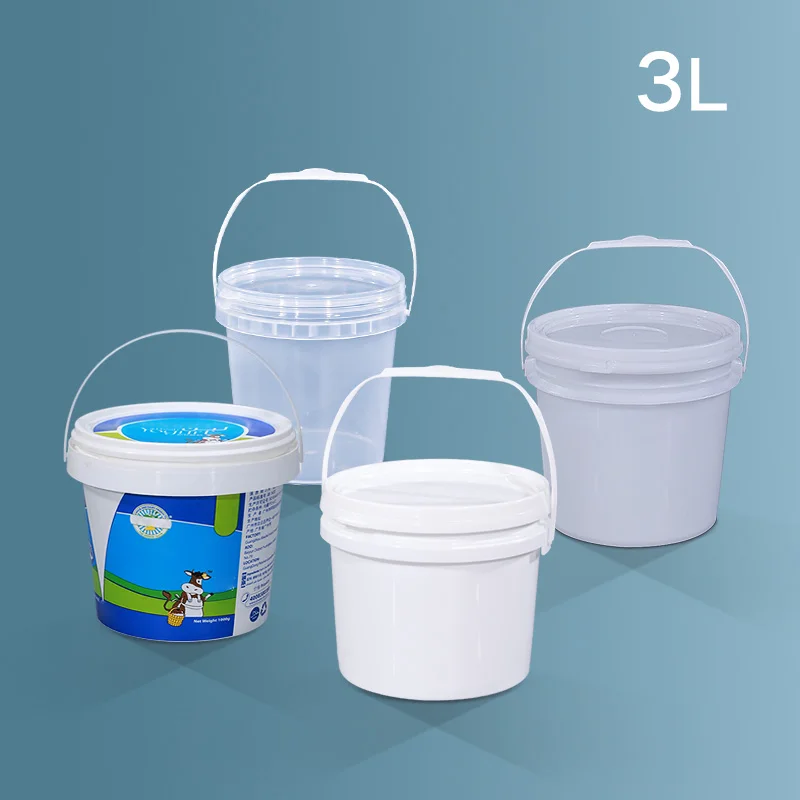 3L Empty Plastic Bucket Polypropylene Material Thicken Food Grade Bottle Liquid Oil Honey Packing Container 1PCS