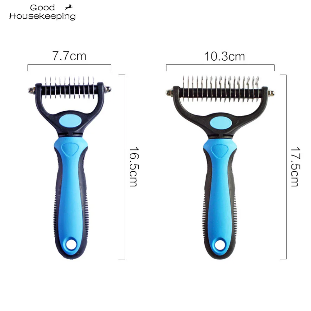 Pet Fur Knot Cutter Dog Grooming Shedding Tools Double Side Cat Hair Removal Comb Brush Long Curly Hair Cleaner Comb Pet Product