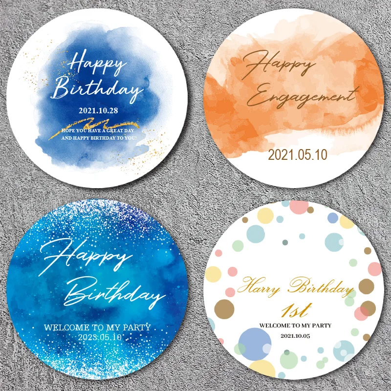 100PCS personalized customized wedding sticker printing LOGO transparent design your own sticker