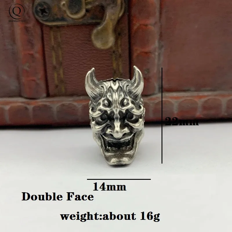Brass Europe Ghost Double Face Beads Jewelry DIY Bracelet Keychains Knife Pendants Accessories Handmade Umbrella Rope Hangings