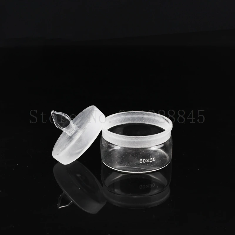 Botol Penimbangan Kaca Lab Botol Segel Gelas Kerja Tipe Rendah/Tinggi Transparan untuk Eksperimen Sekolah