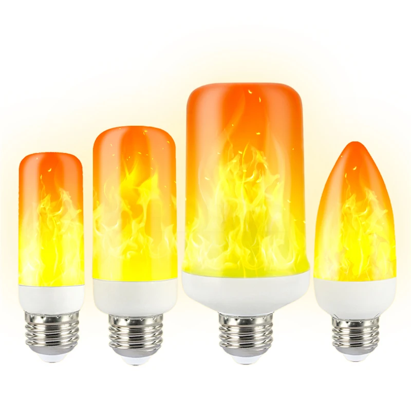 LED Dynamic flame effect light bulb Multiple mode Creative corn lamp Decorative lights For bar hotel restaurant party E27 E14