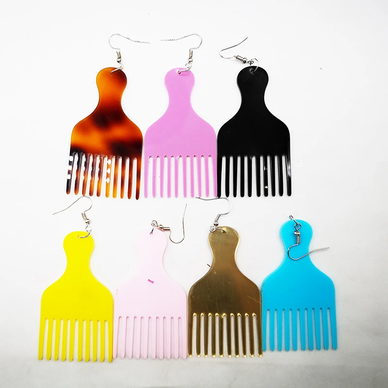 2023 acrylic comb pick earrings