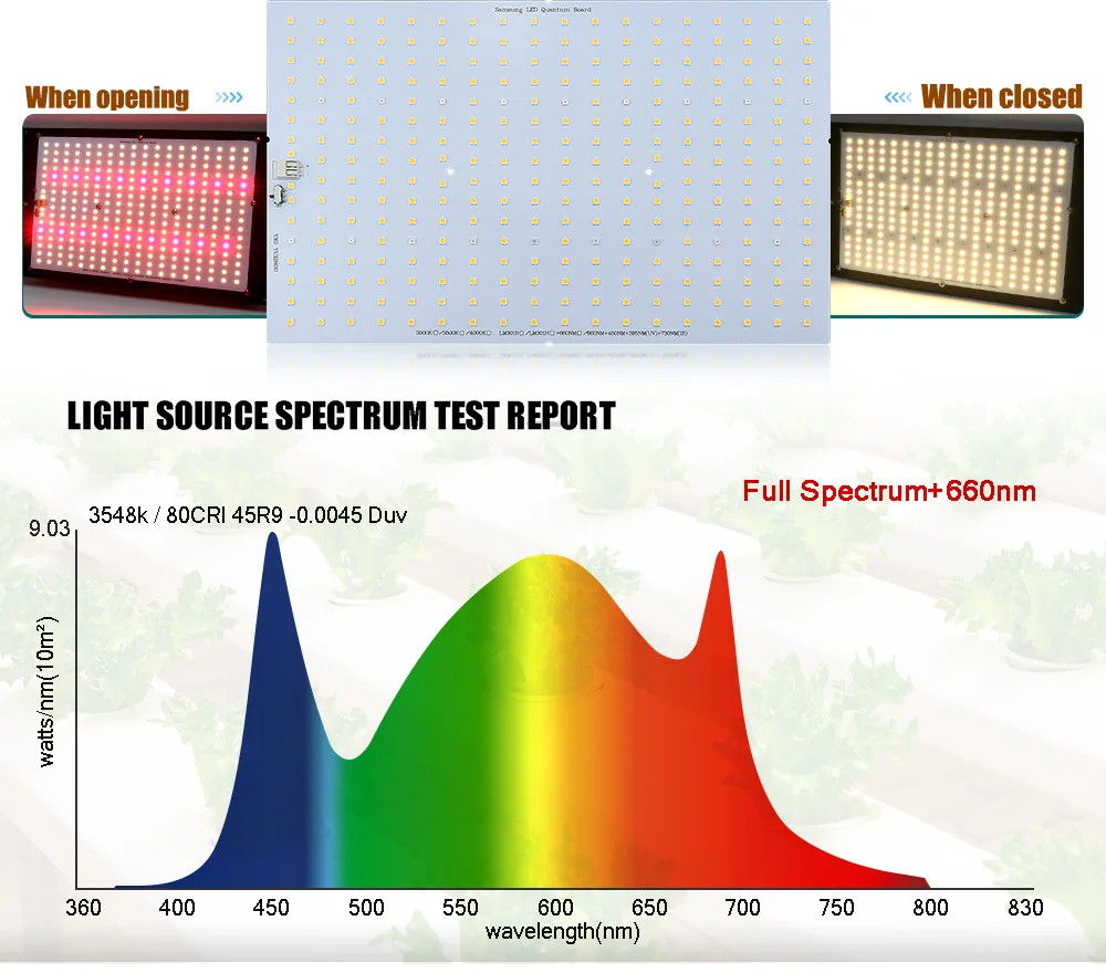 Samsung QB288 quantum led grow lamp board LM301H 3000K 3500K 660nm UV IR 120w 240w LED Grow Light Board Plants Veg Blooming