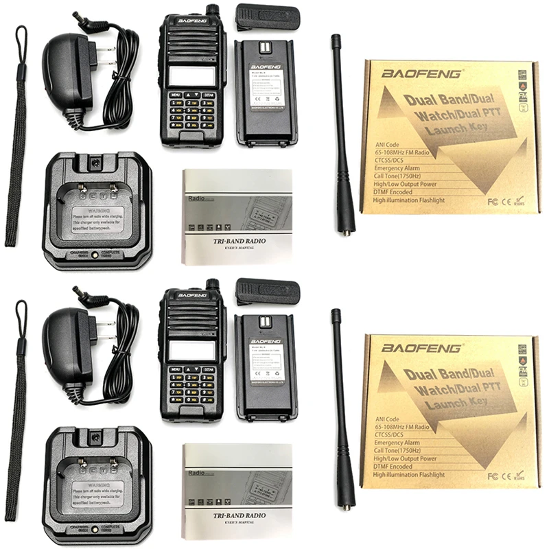 2PCS BF-A58S Dual Band Ham Portable Radio Baofeng A58S uhf vhf Walkie Talkies 5W Tri Band hf Transceiver New cb 2way Radios 2021