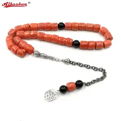Tasbih Natural Coral Big Size Valuable gift Eid deep sea coral Muslim jewelry Fashion islamic Favorites Bracelets