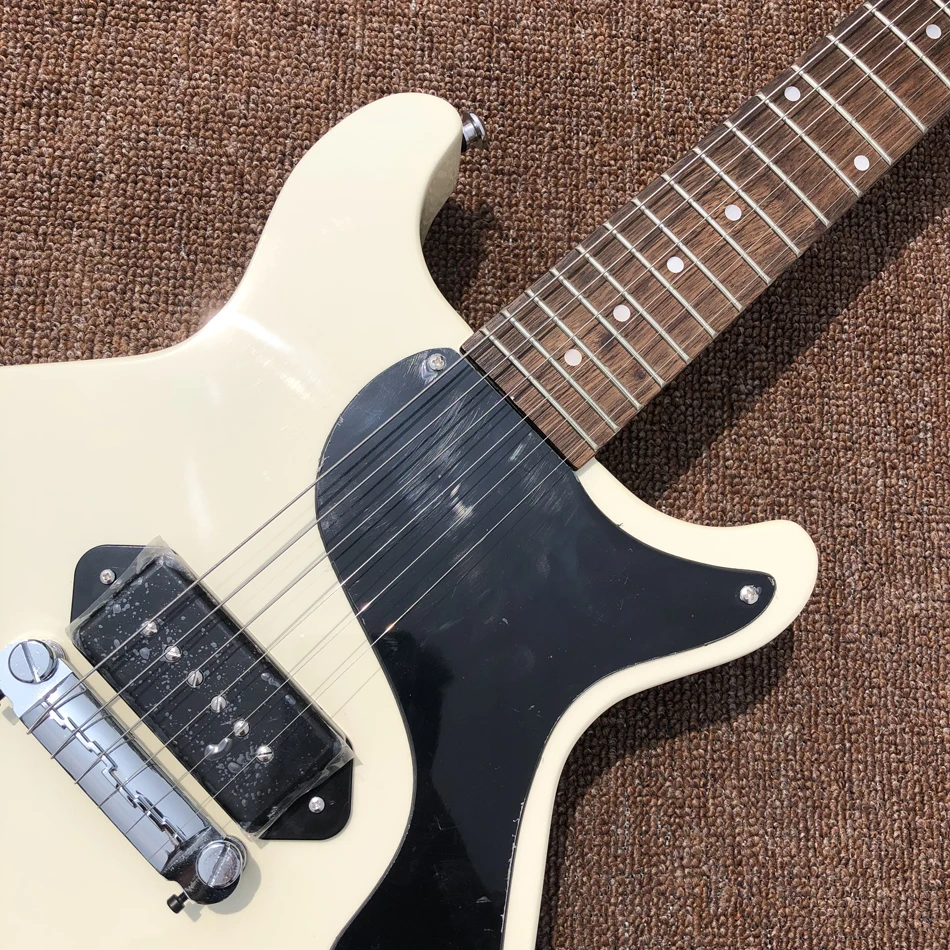 Cream WhiteHoneybee Yellow Color Rosewood Fingerboard Black Pickguard Mahogany Body Free Shipping