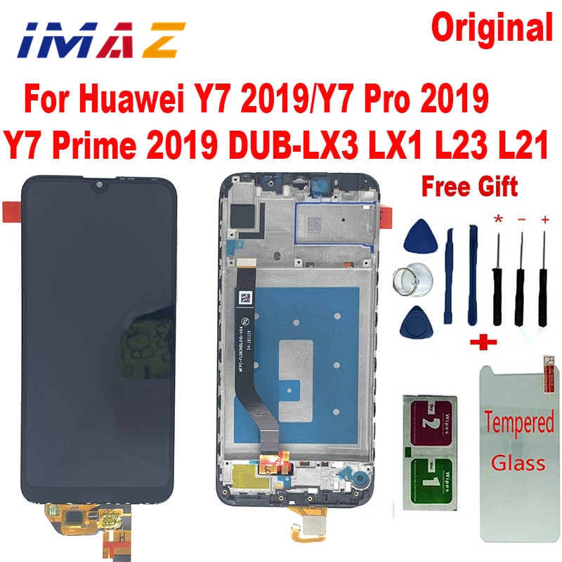 IMAZ Original For Huawei Y7 2019 Y7 Prime 2019 DUB-LX3 LX1 LCD Display with Touch Screen Digitizer Assembly For Y7 PRO 2019 LCD