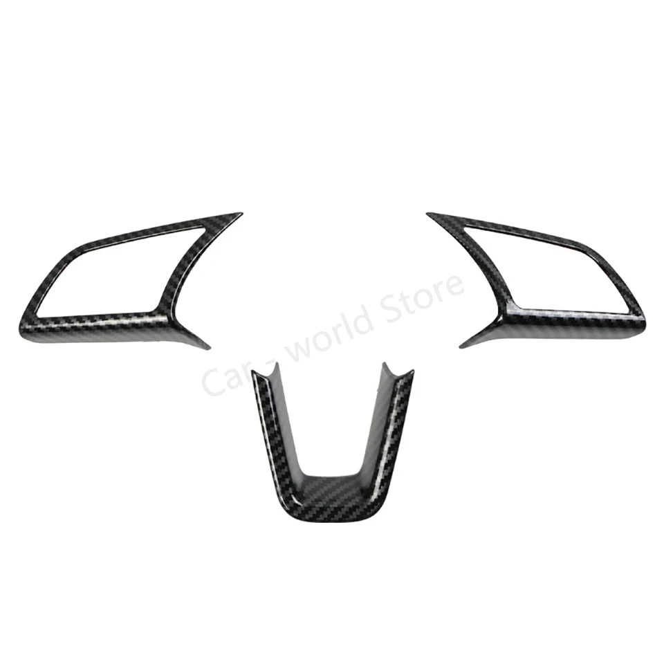 For Audi A3 Steering Wheel Decoration Cover Steering Wheel Stickers Carbon Fiber Color Fit Audi A3 8Y 2021 Interior Accessories
