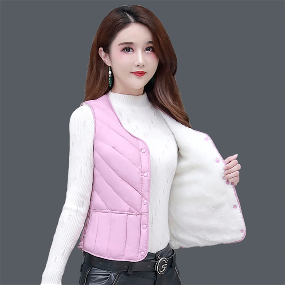 Winter Women Vest Plus Size 5XL Thicken Cotton Padded Jacket  Female Autumn Slim Windproof  Warm Sleeveless Waistcoat