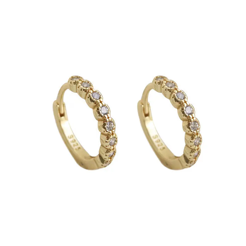 REETI 925 Sterling Silver Earrings Round zircon Hoop Earrings For Women Gift earings fashion jewelry