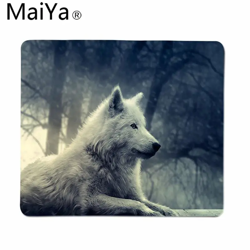 Maiya Top Quality Animal Wolves Moon Durable Rubber Mouse Mat Pad Top Selling Wholesale Gaming Pad mouse