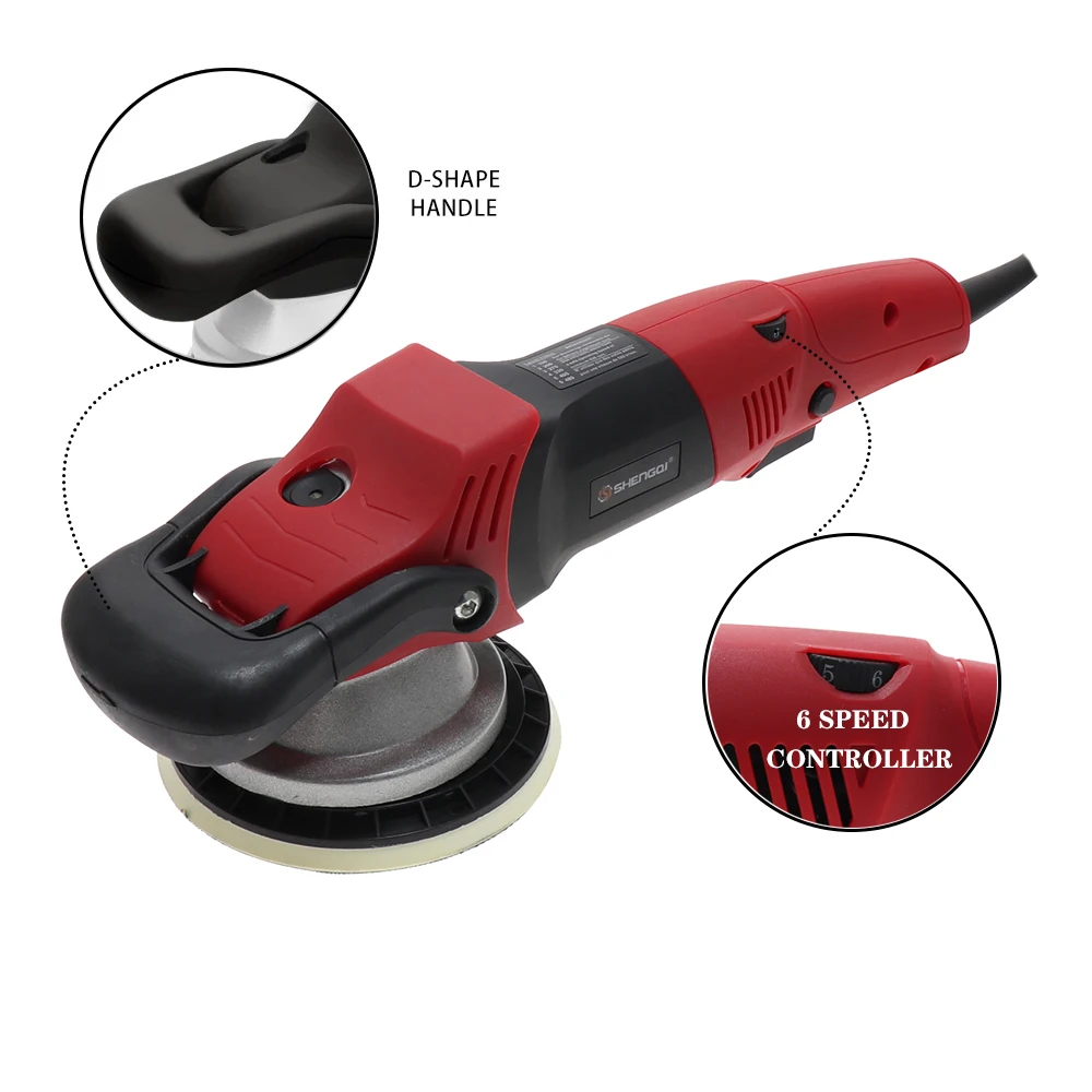 220 230V EU 900W Forced Rotation Dual Action Car Polisher 6 Inch DA Polisher Car Polisher & Polishing Pads