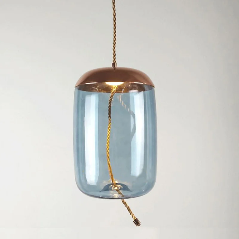 Modern Glass Scandinavian Pendant Lights Nordic hanglamp Hemp Rope Industrial lamp For LOFT deco maison Drop ship