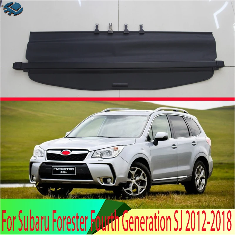 

For Subaru Forester Fourth Generation SJ 2012-2018 Aluminum+Canvas Rear Cargo Cover privacy Trunk Screen Security Shield