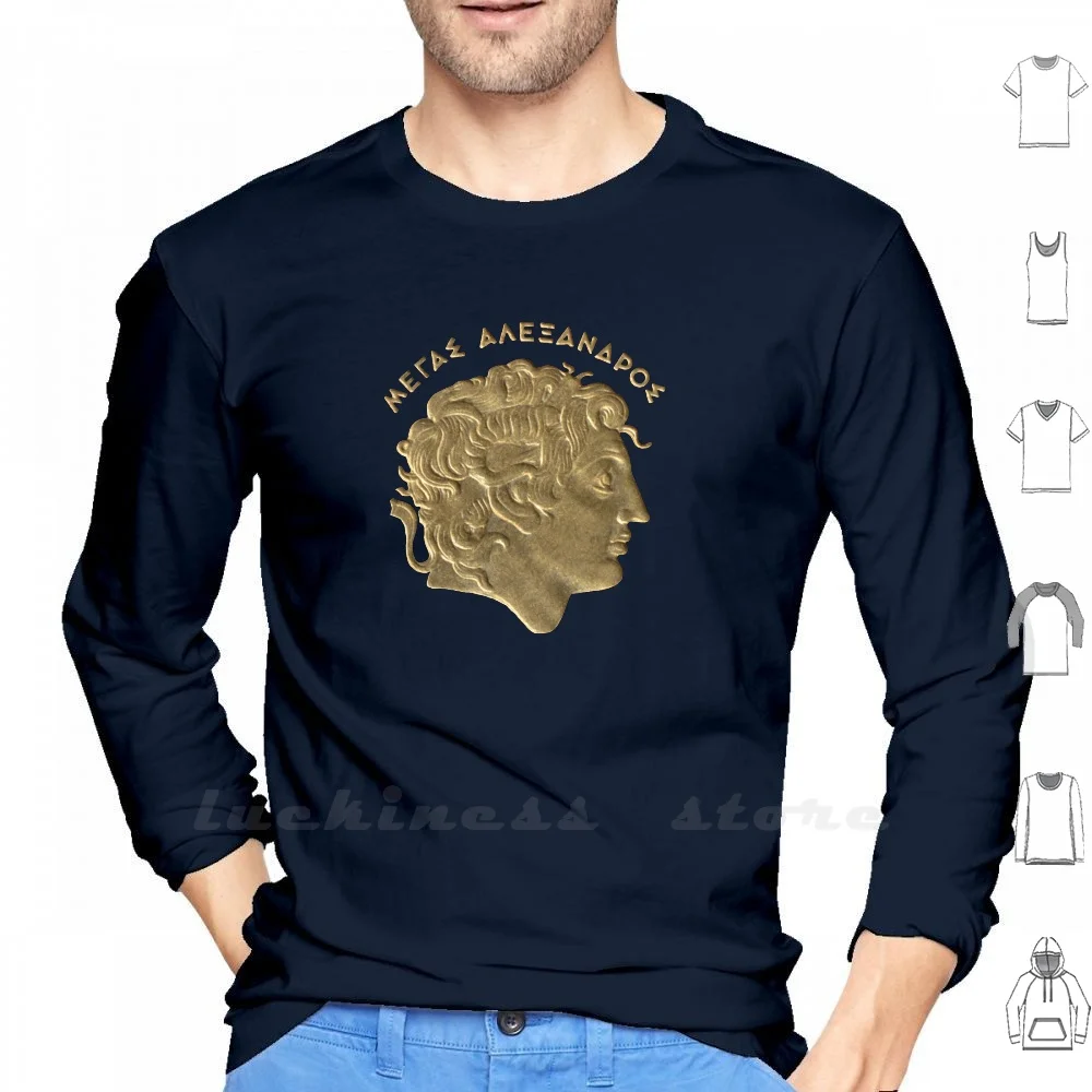 Alexander The Great Long Sleeve Cotton Alexander Great History Ancient Old Famous King Historic Empire Greek Historical Greece