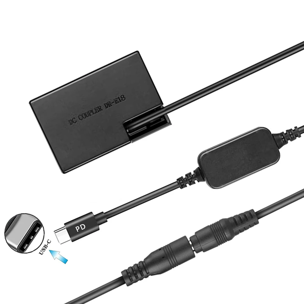 Adaptador de cámara ACK-E18 LP-E17 DR-E18 ACK E18, acoplador ficticio de batería para Canon 850D 800D 760D 750D 77D T6i T6S T7i X9I RP