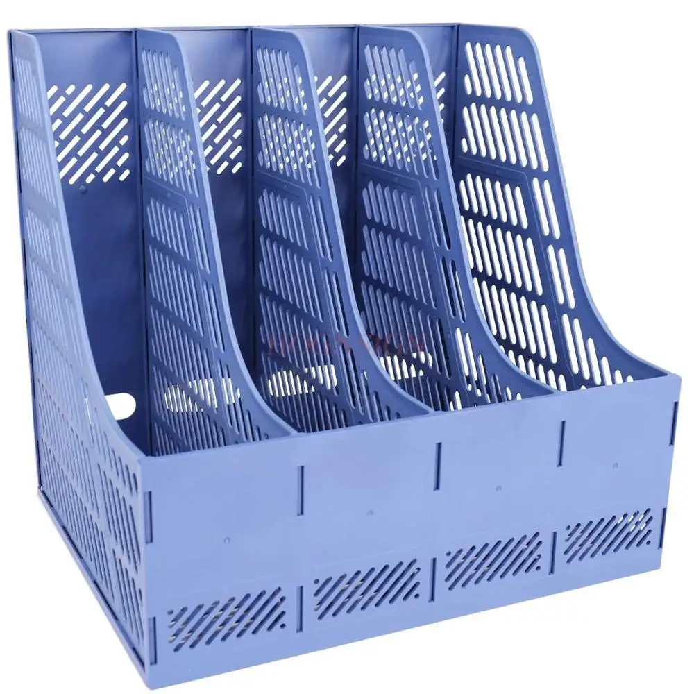 Office supplies storage four columns file box four grid information rack finishing book stand bookshelf bookend