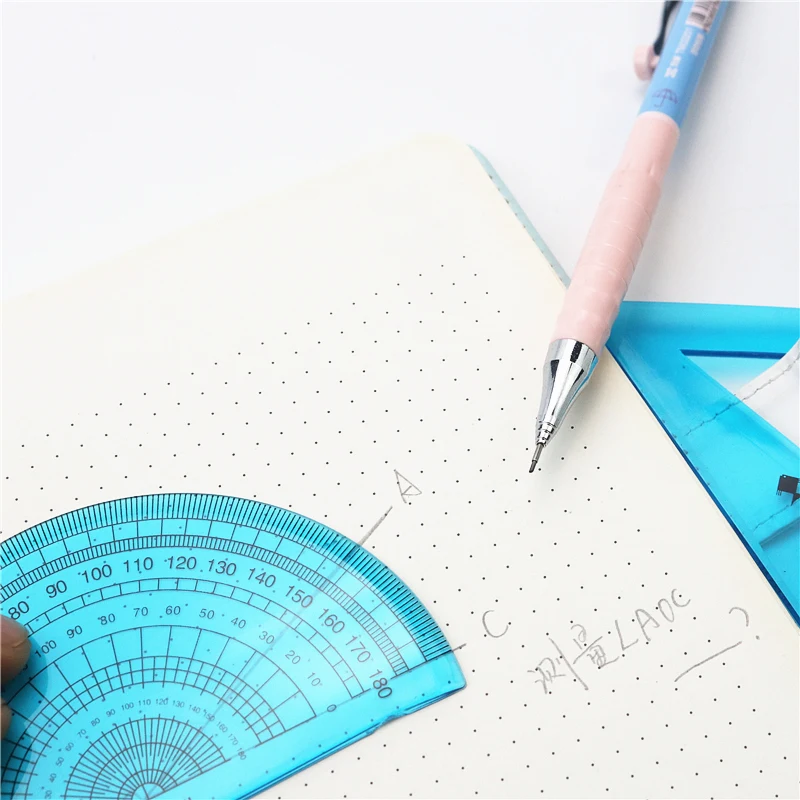 Student children soft ruler Geometric triangle ruler 15cm ruler protractor drawing line set Safe and durable