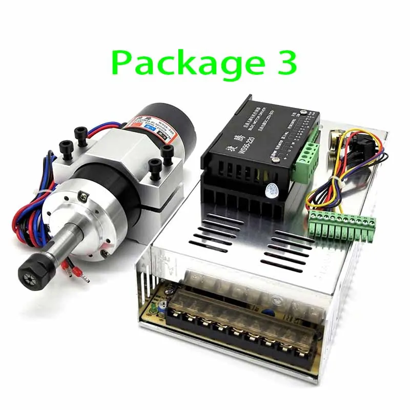 New upgraded version ws55-220 ER11 brushless spindle motor 500W 4-piece set, tool bar and shaft integrated