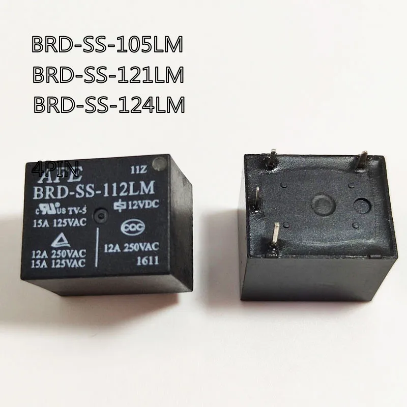 10pcs/lot 100% Original New Relay  BRD-SS-105LM 5VDC  BRD-SS-112LM 12VDC  BRD-SS-124LM 24VDC  BRD SS 124LM  4PIN 12A  5V 12V 24V