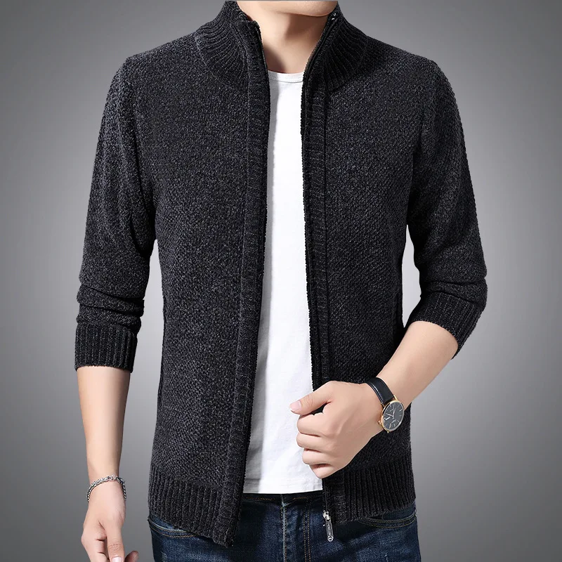 

New Sweaters Warm Fashion Homme Autumn Winter Coats Thermal Thick Cardigan Male Brand Sweaters Casual Slim Windproof