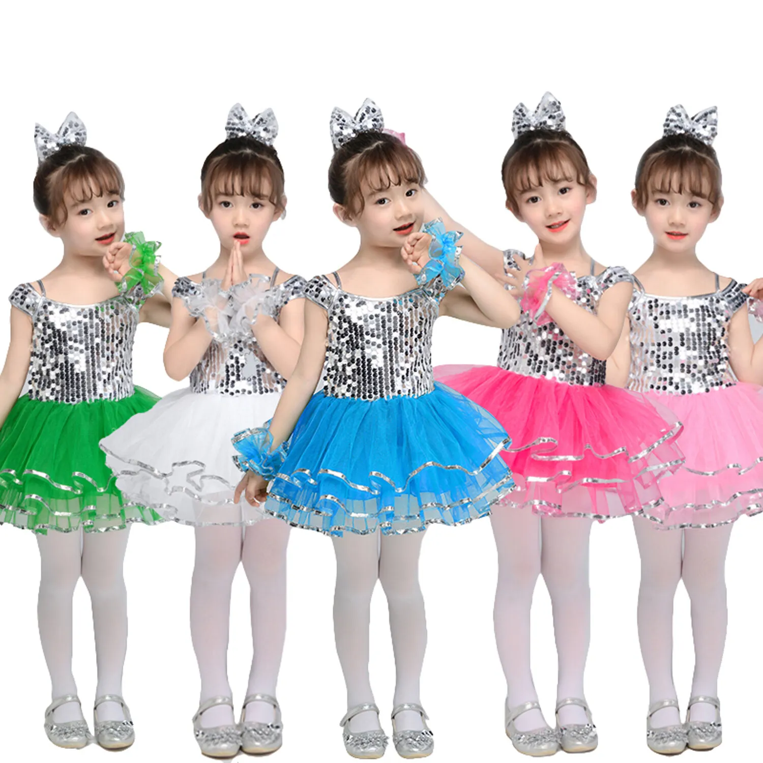 LOLANTA Kids Sequins Dance Performance Costume Girls Ballet Tutu Dress Boys Shirt Tops Shorts Suit School Stage Dancing Clothes