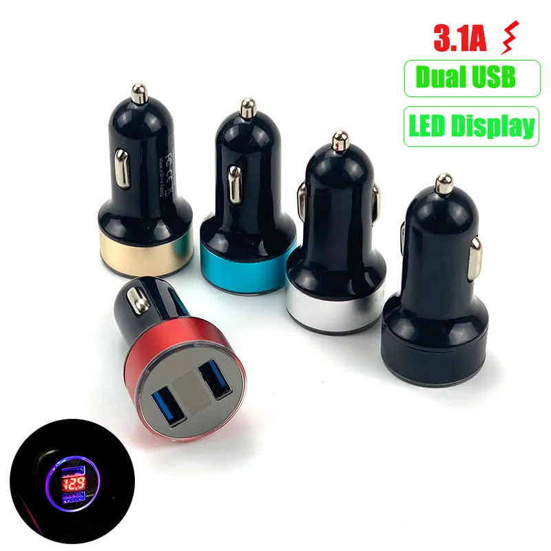 3.1A Dual USB Car Charger LED Display For Nissan Teana Altima X-Trail Qashqai Livina Sylphy Tiida Sunny March Murano