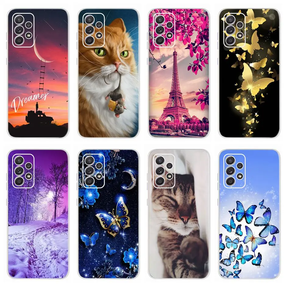 Etui Samsung Galaxy A32 SM-A325F Miękkie silikonowe etui Cute Cat Cover do Samsung A32 A 32 4G Etui na telefon GalaxyA32 Back Cover 6.4''