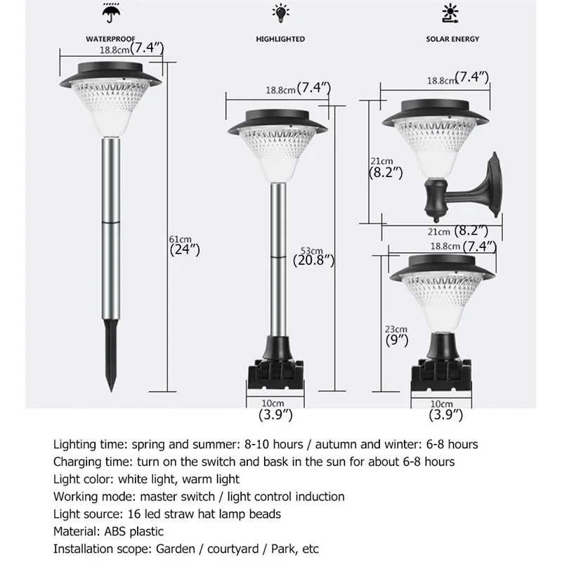 OUTELA Solar Light Contemporary Lawn Lamp LED Waterproof IP65 Outdoor Decorative For Courtyard Park  Garden