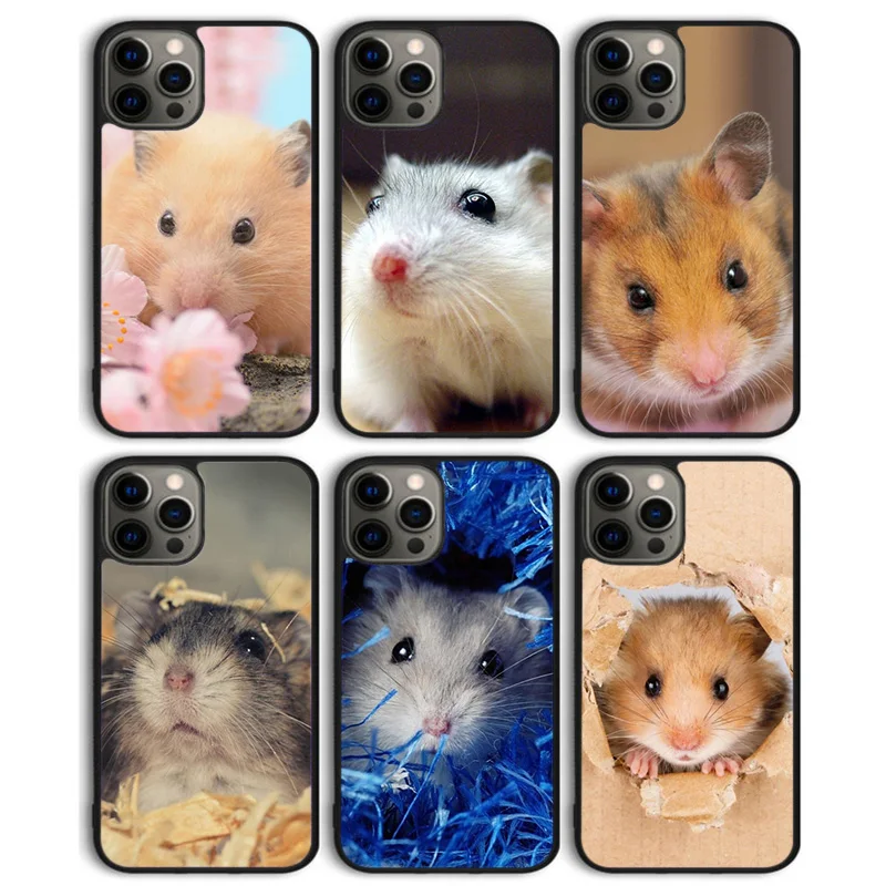 Cute Adorable Hamster Phone Case Back Cover for iPhone 15 SE2020 14 13 11 12 Pro Max mini XS XR X 8 Plus 7 6S Shell Coque