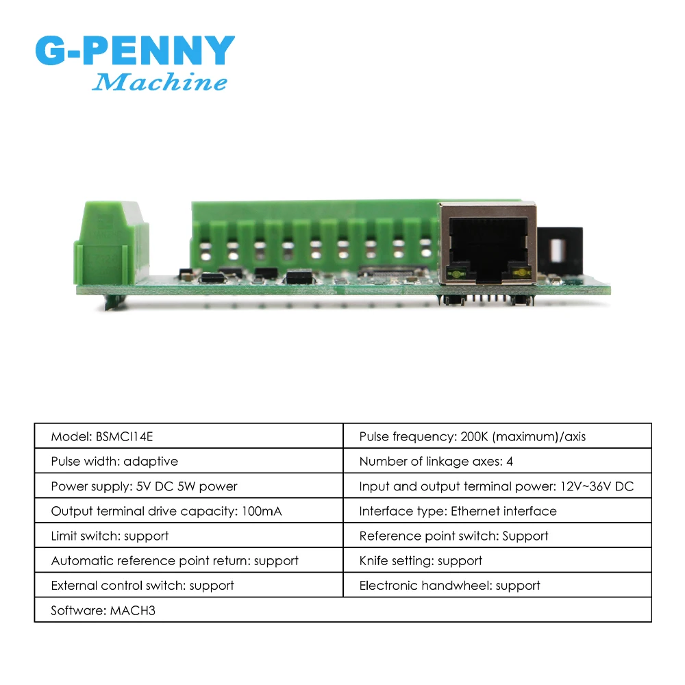 NEW Arrivel! \\Ethernet BSMCI14E  4 Axis MACH3 CNC Motion Control Card 5V DC 5W Power Supply  12v~36v DC Input Output terminal
