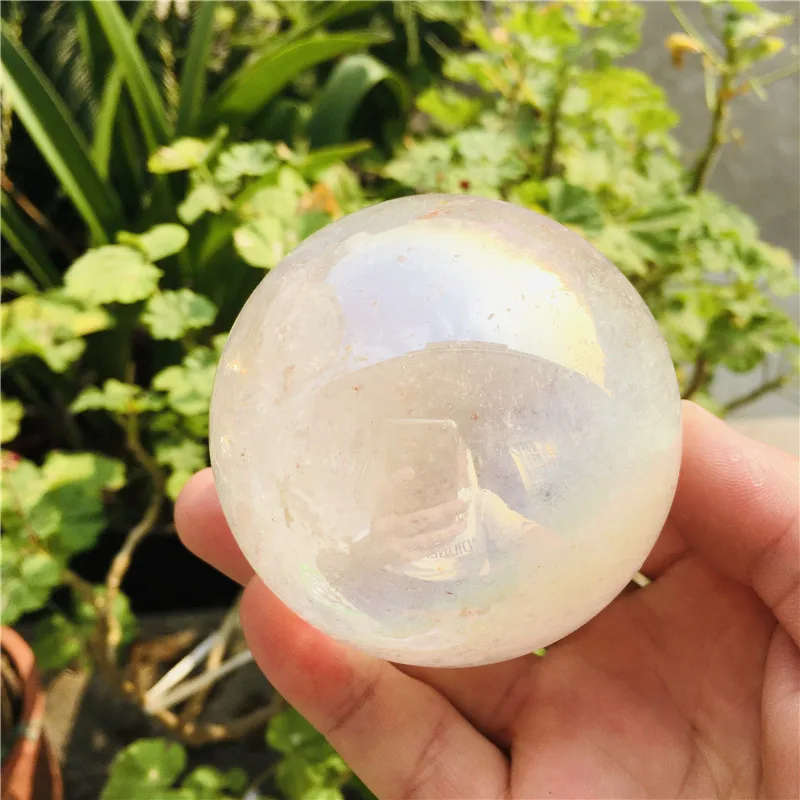 angel aura white quartz crystals ball natural stones and minerals gemstone sphere home decoration feng shui crafts 1pc