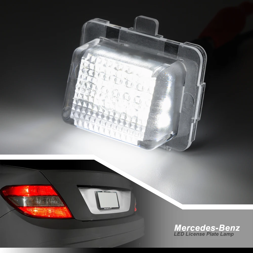 2Pcs LED License Number Plate Light For Mercedes Benz W204 W205 W212 W216 W218 W221 CLA W222 W231 W166 R172 C117 2011 2012 2013-