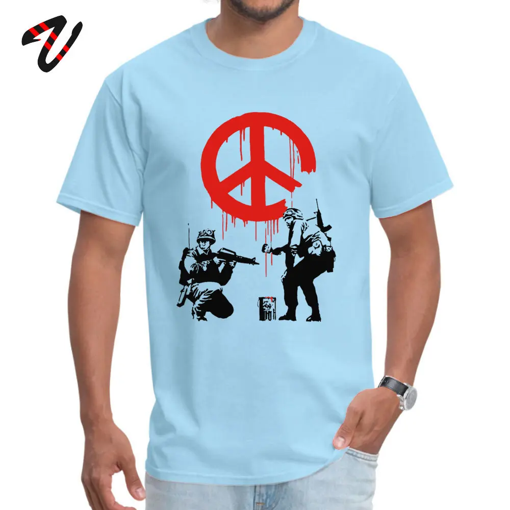 Banksy Style Men T-shirt Stop Wars Peace Logo Print Tops Tee Shirts For Adult 100% Cotton Streetwear Artist Summer Tshirt 3XL